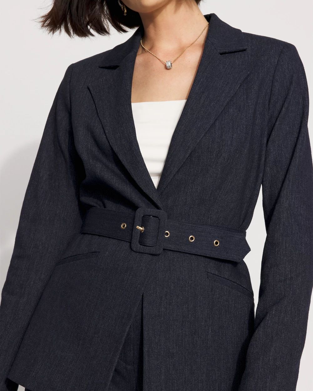 Denim-Look Blazer click to view larger image.