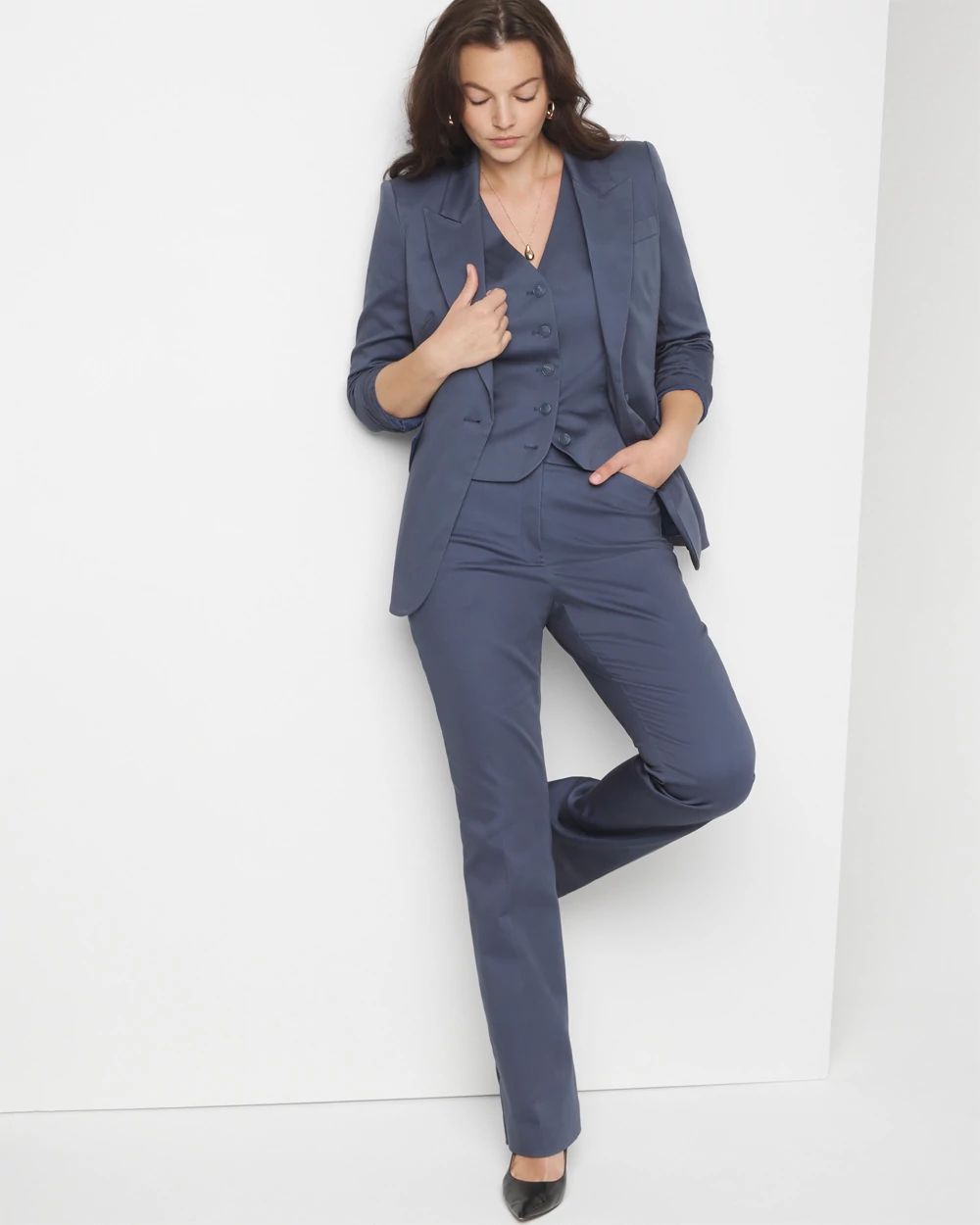Curvy WHBM® Ines Slim Bootcut Bolina Pant click to view larger image.