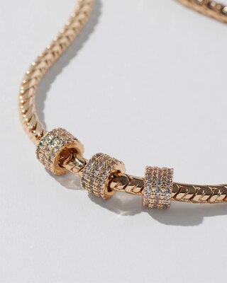 Gold Chain Pave Ring Necklace