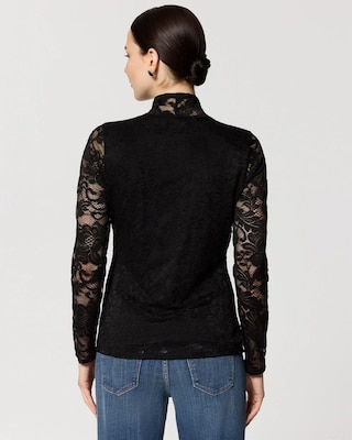 Lace Mockneck Long Sleeve Top click to view larger image.