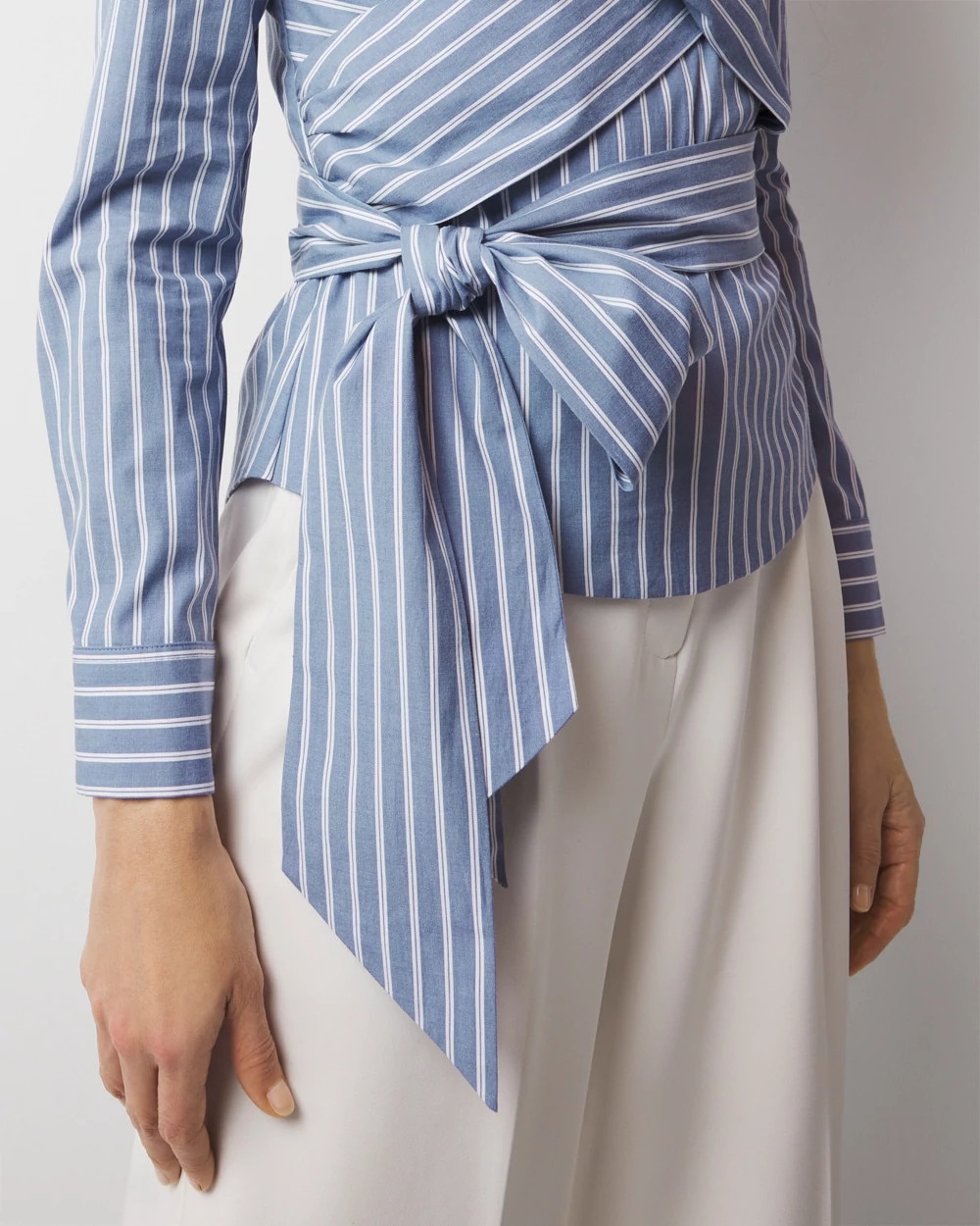 Twist-Front Tie-Waist Blouse