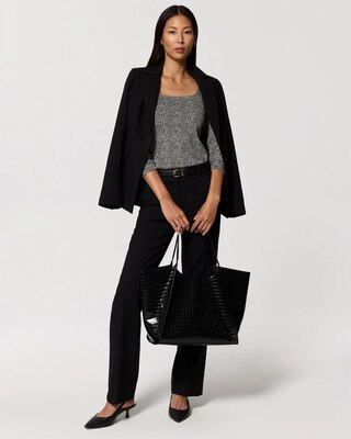 Square Neck Long Sleeve Top click to view larger image.