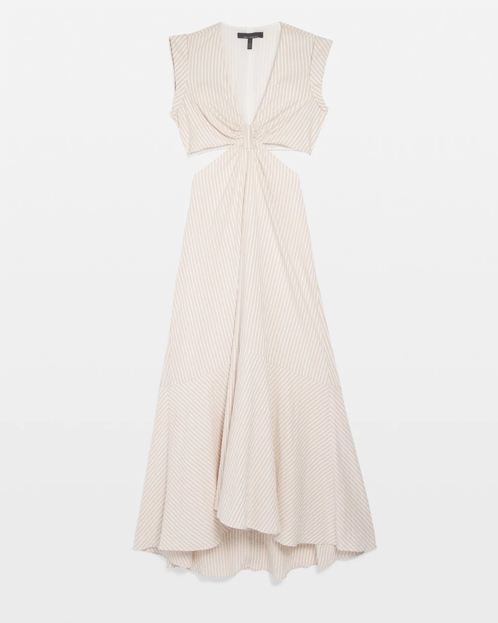 Seersucker Cutout Midi Dress