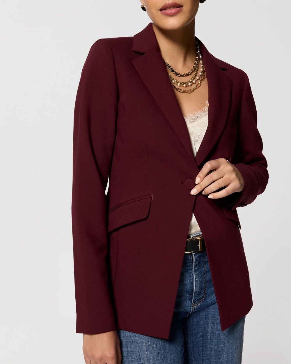 WHBM® Luxe Stretch One-Button Blazer click to view larger image.