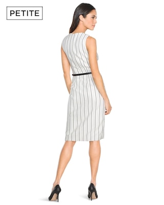 Petite Striped Asymmetric Sheath Dress click to view larger image.