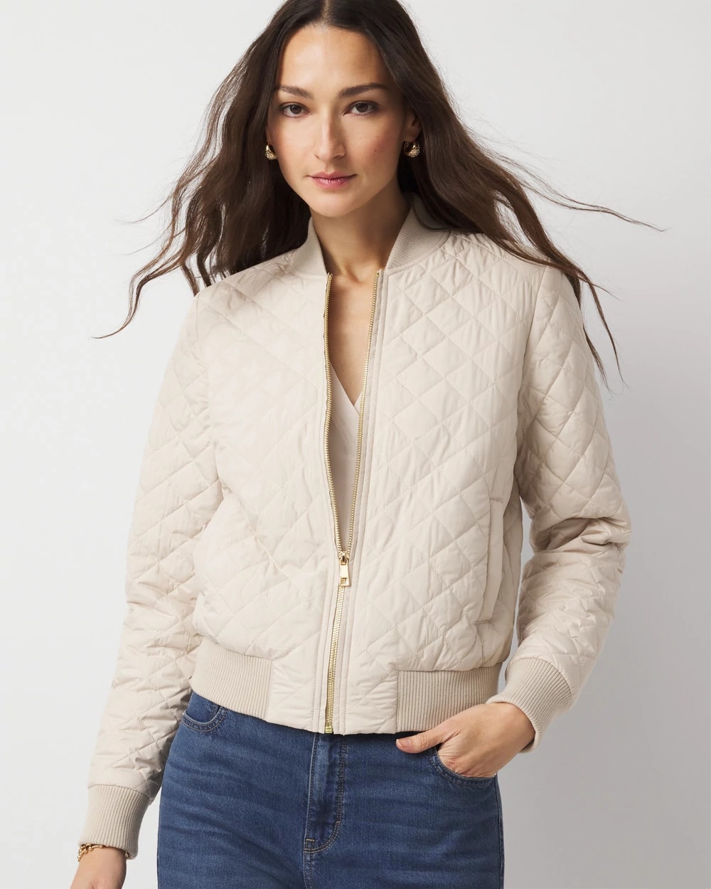 Quilted Bomber Jacket