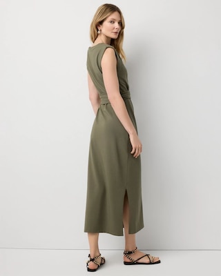 Ponte Tie-Waist Midi Dress click to view larger image.
