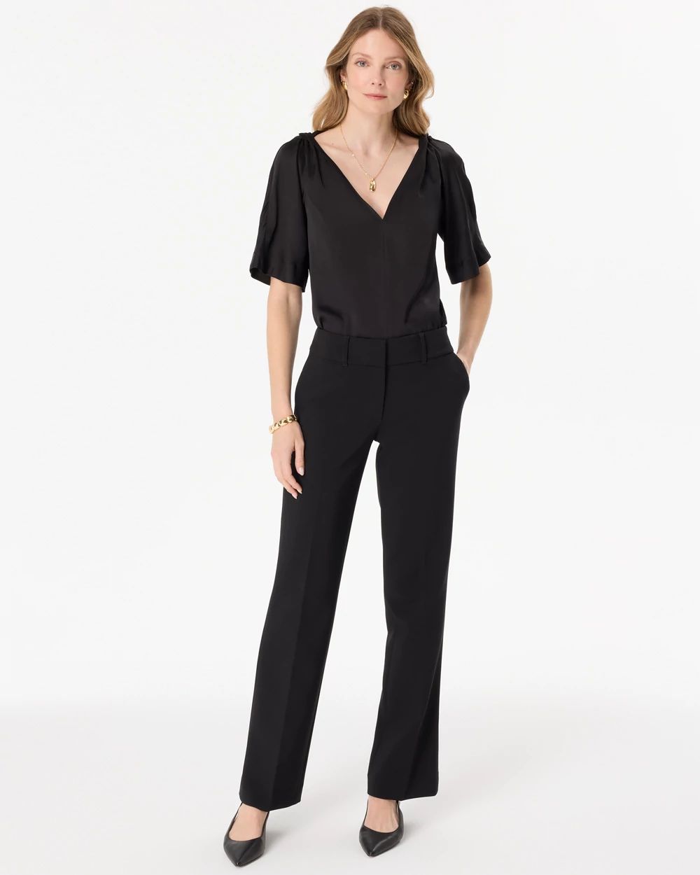 Petite Luxe Stretch Mid Rise Riley Trouser
