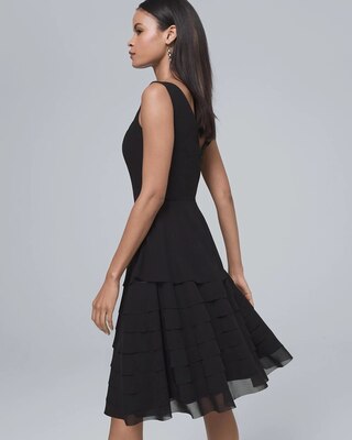 Black Tiered Fit-and-Flare Dress