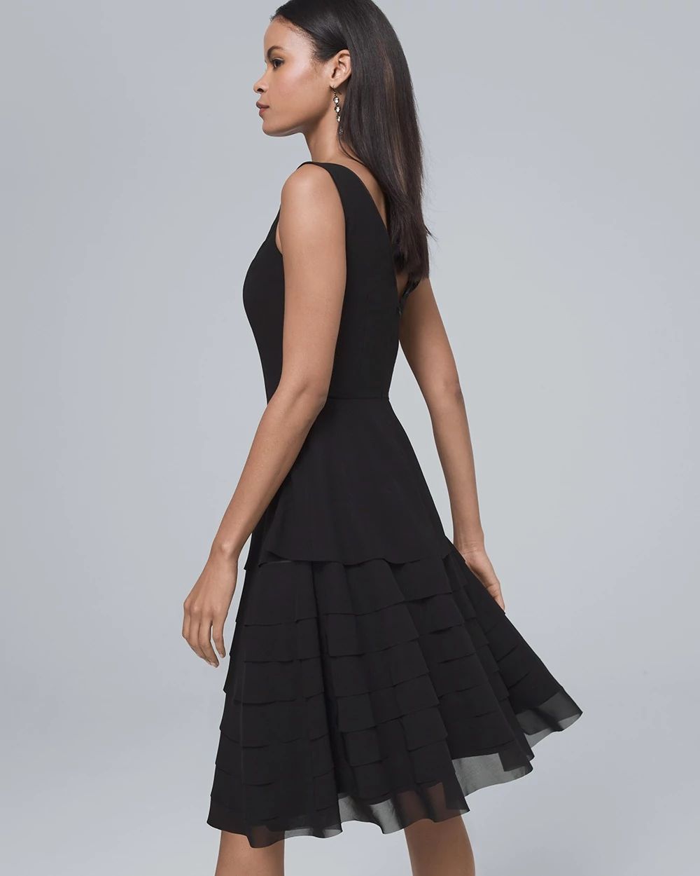 Black Tiered Fit-and-Flare Dress