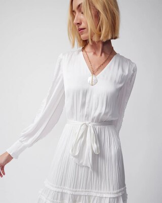 Satin Ruffle A-Line Dress