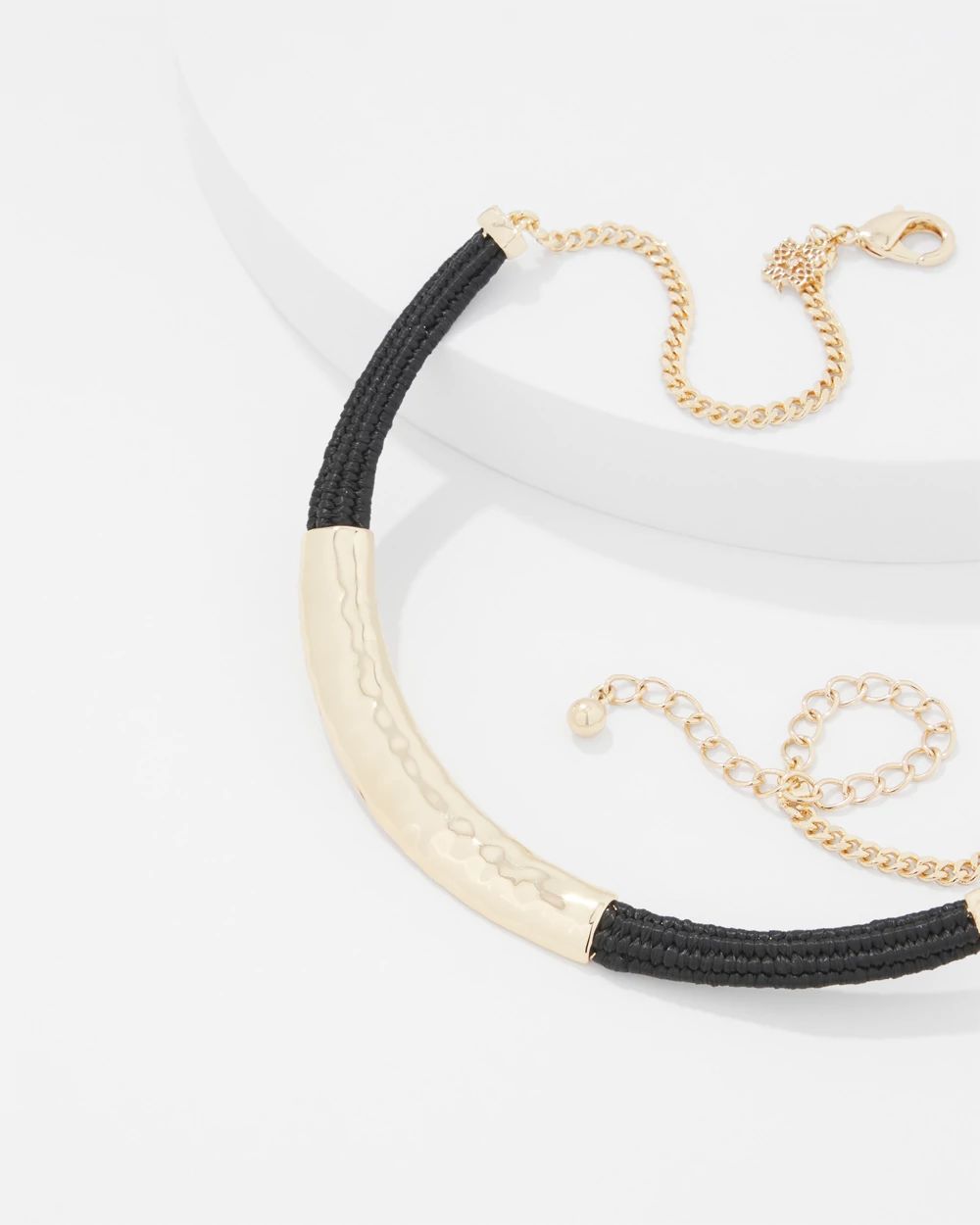 Gold + Black Raffia Collar