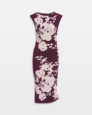 Cap-Sleeve Matte Jersey Ruched Side Dress click to view larger image.
