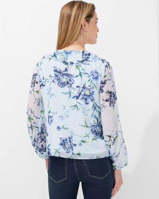 Outlet WHBM Long Sleeve Ruffle Blouse