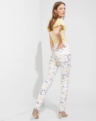 Outlet WHBM Floral Mid-Rise Slim Jeans click to view larger image.