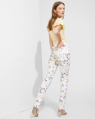 Outlet WHBM Floral Mid-Rise Slim Jeans