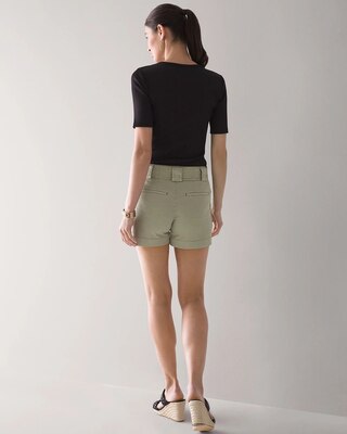 High-Rise Belted Pret Utility 5-Inch Shorts