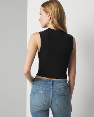 WHBMFORME™ Cotton Spandex High Neck Shell click to view larger image.