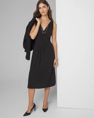 Sleeveless V-Neck Midi Dress click to view larger image.