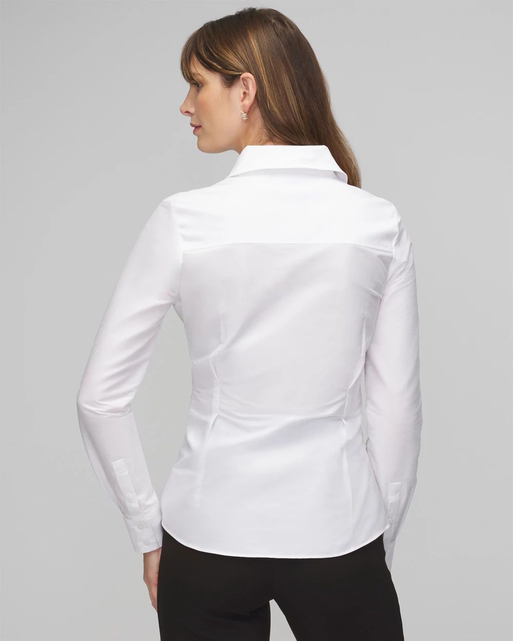 Petite Long Sleeve Poplin Wrap Shirt click to view larger image.