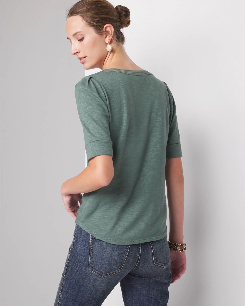 Pleated Sleeve Tee
