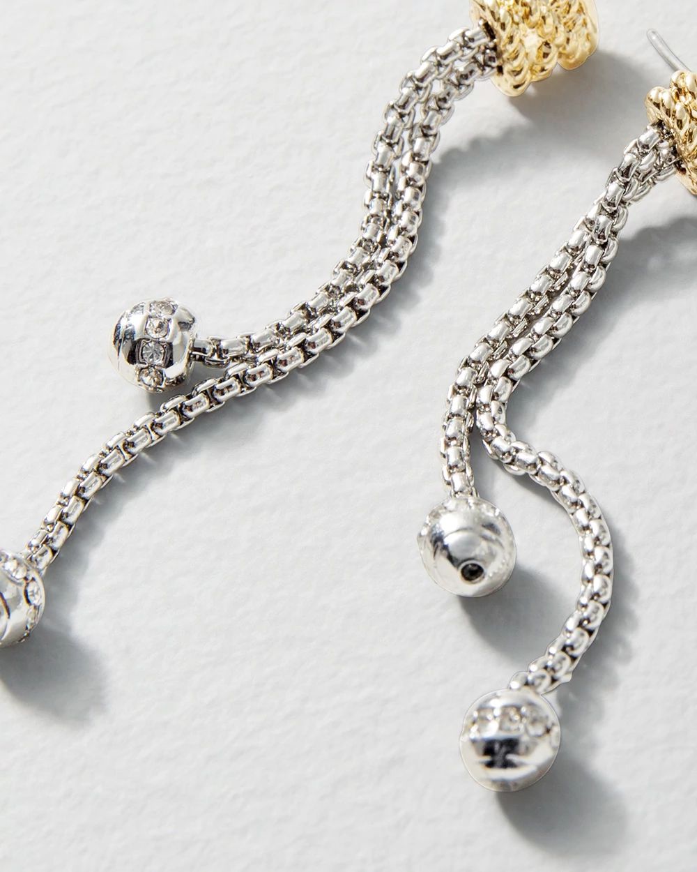 Mixed-Metal Rope Linear Earrings