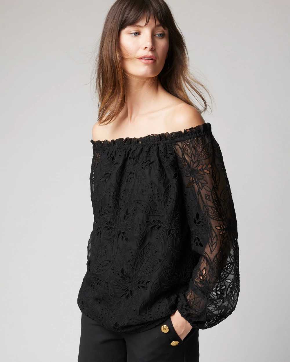 Off shoulder deals lace blouse