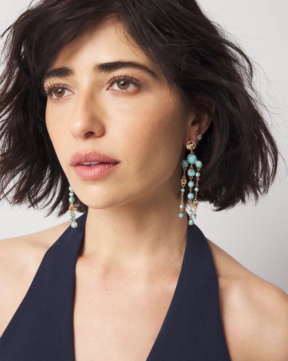Turquoise + Gold Statement Earrings