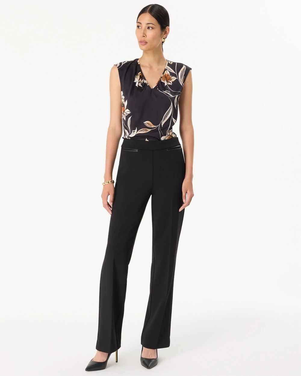 Knit Crepe High-Rise Riley Trouser