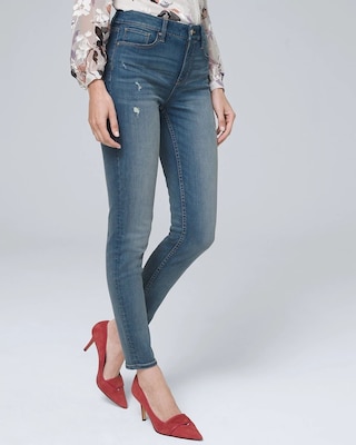 High-Rise Destructed Skinny Ankle Jeans