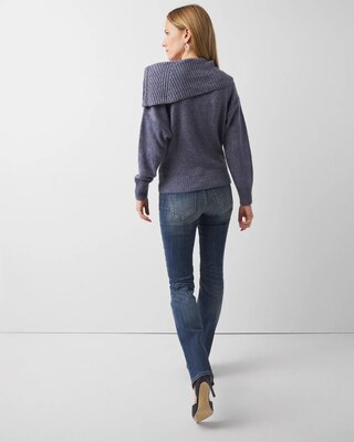 Zip Neck Dolman Sleeve Sweater click to view larger image.