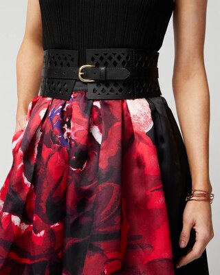 Blk Corset Cutout Belt