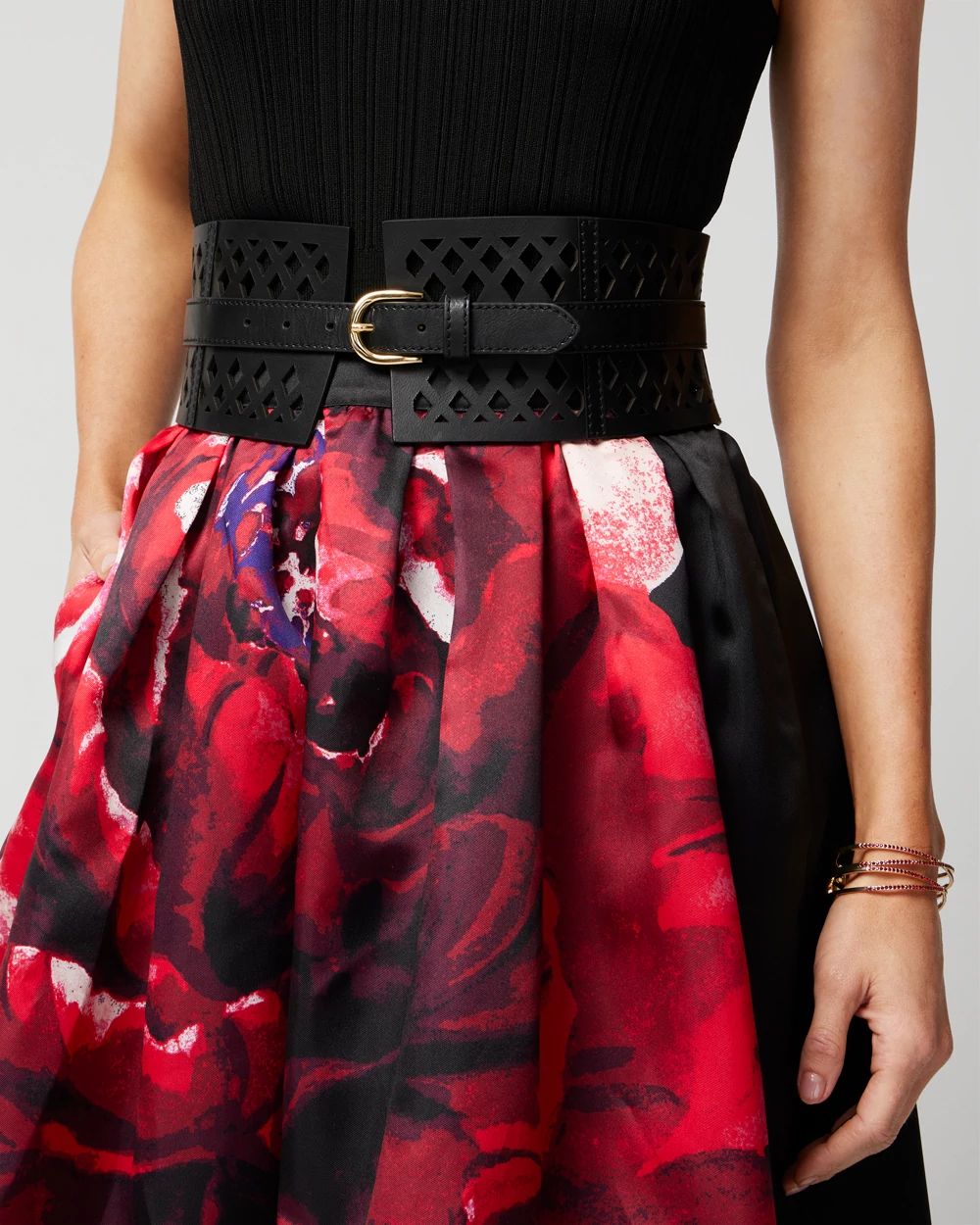 Blk Corset Cutout Belt