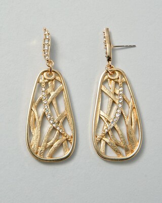 Gold Oval Drop Earrings