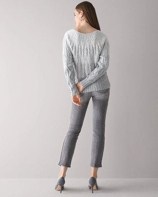 High-Rise Rhinestone Stripe Straight Jeans