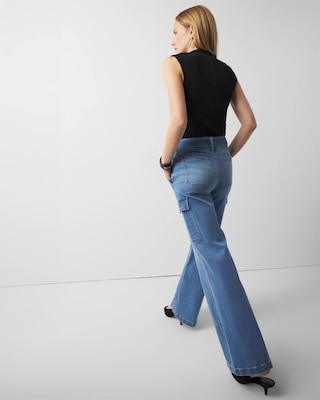 Extra High-Rise Wide-Leg Cargo Jeans click to view larger image.