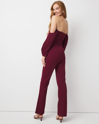 Off-The-Shoulder Drape Sleeve Jumpsuit click to view larger image.