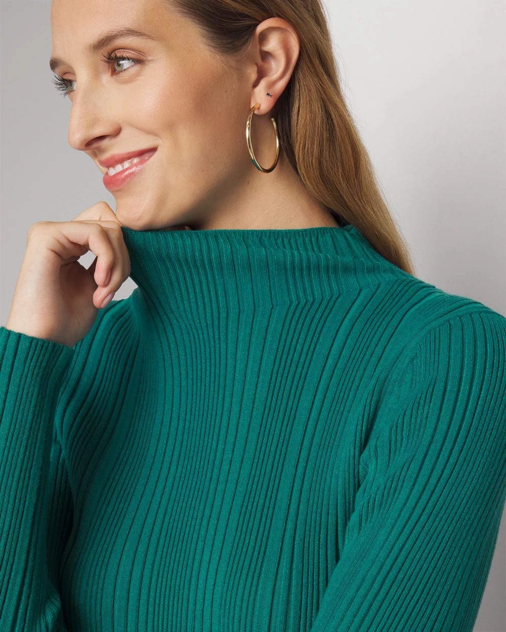 Ribbed Mockneck Sweater click to view larger image.