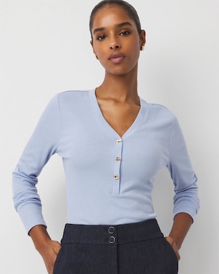 Turnlock Long Sleeve Henley Tee