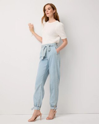 Petite High Rise Tapered Ankle Featherweight Jean