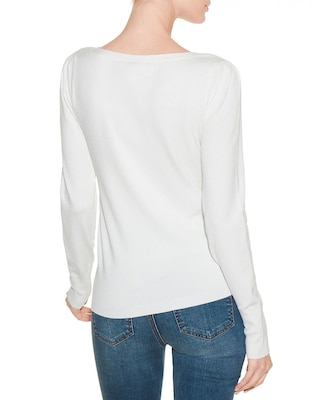 Outlet WHBM Pleat-Sleeve Pullover Sweater click to view larger image.
