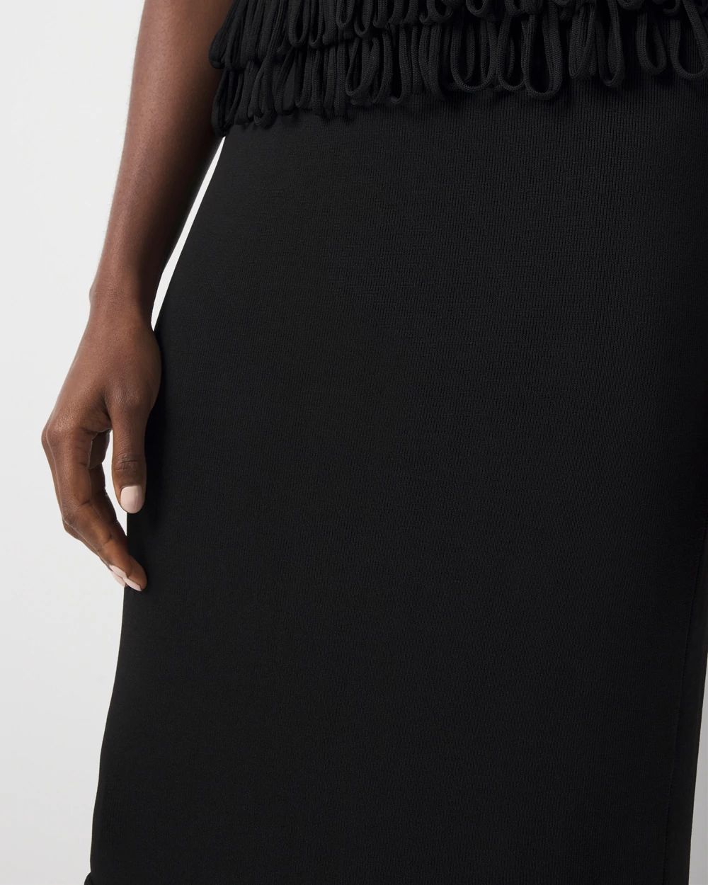 Fringe Hem Pencil Skirt