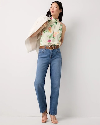 Bow Back Satin Halter Blouse click to view larger image.