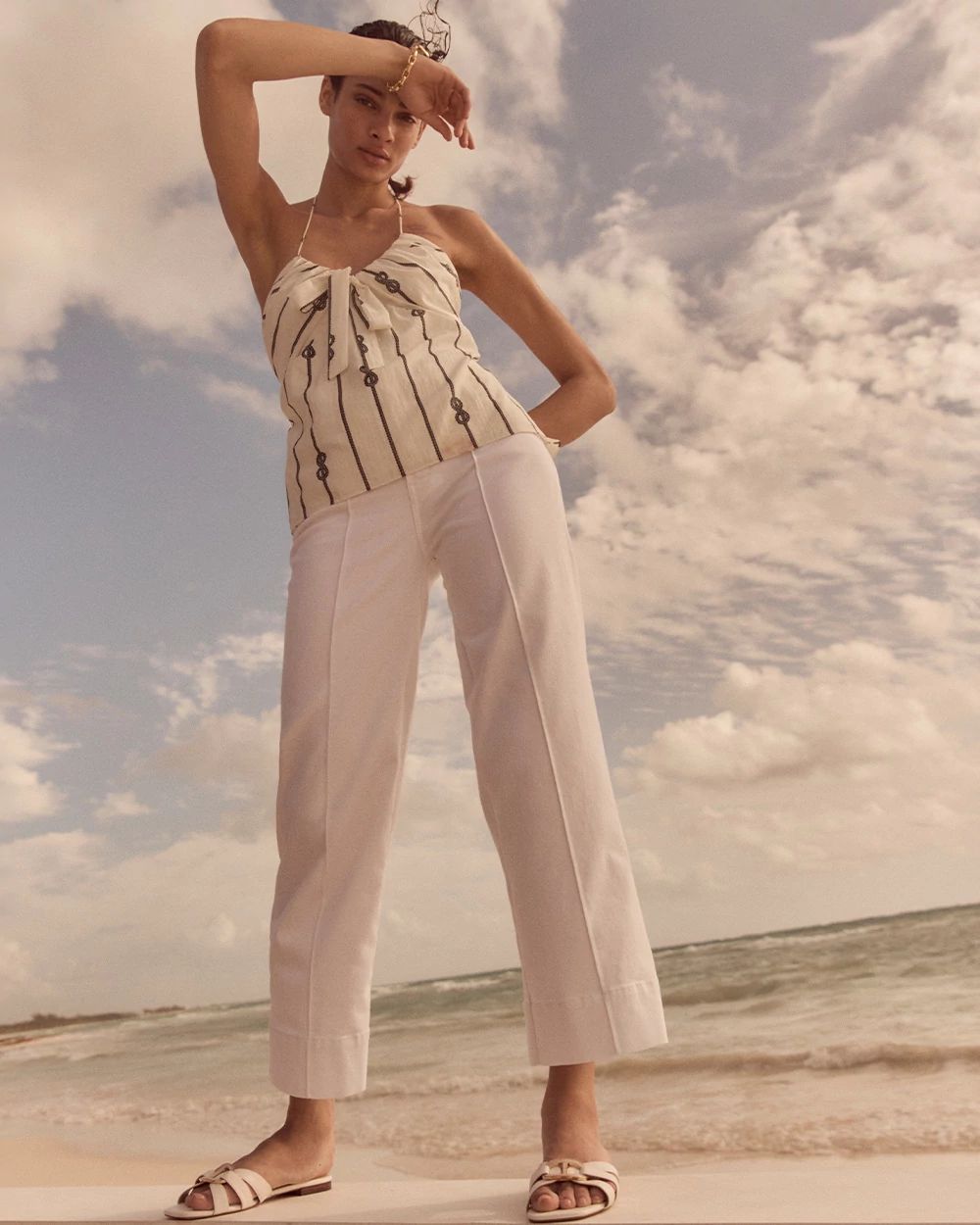 High-Rise Wide Leg Cropped Jeans