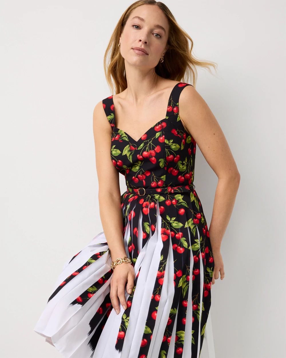 Petite Pleated Midi Dress
