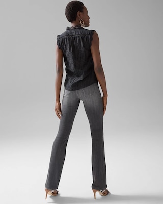 Embroidered Voile Sleeveless Blouse