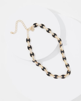 Black Mariner Links & Pavé Necklace click to view larger image.