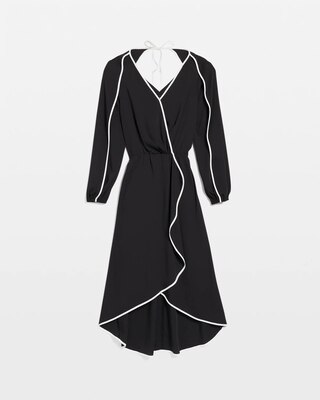 Petite Contrast Ruffle Midi Dress click to view larger image.