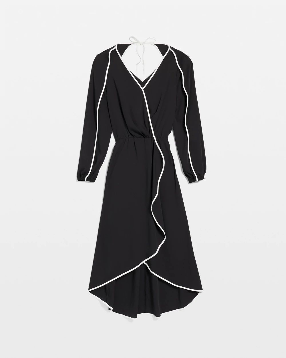 Petite Contrast Ruffle Midi Dress