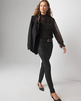 High-Rise Coated Skinny Jeans